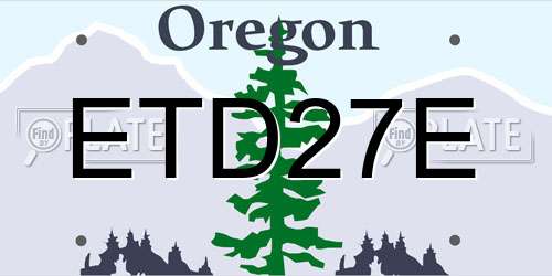 ETD27E Oregon License Plate