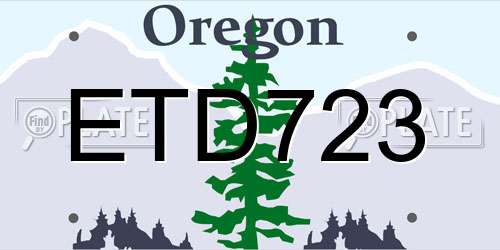 ETD723 Oregon License Plate