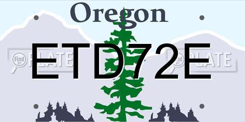 ETD72E Oregon License Plate