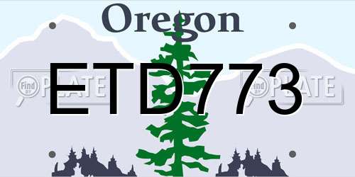 ETD773 Oregon License Plate