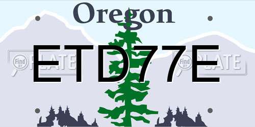 ETD77E Oregon License Plate