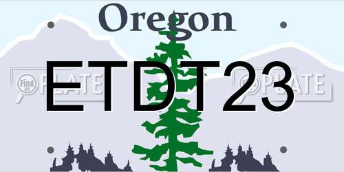 ETDT23 Oregon License Plate
