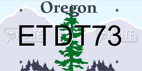 ETDT73 Oregon License Plate