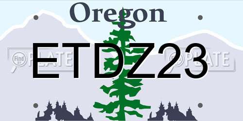 ETDZ23 Oregon License Plate