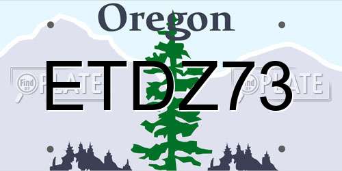 ETDZ73 Oregon License Plate