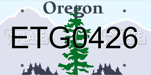ETG0426 Oregon License Plate