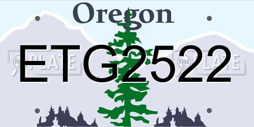 ETG2522 Oregon License Plate