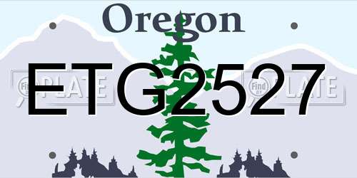 ETG2527 Oregon License Plate