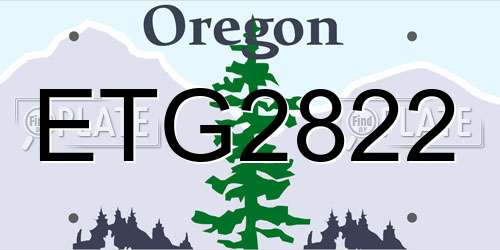 ETG2822 Oregon License Plate