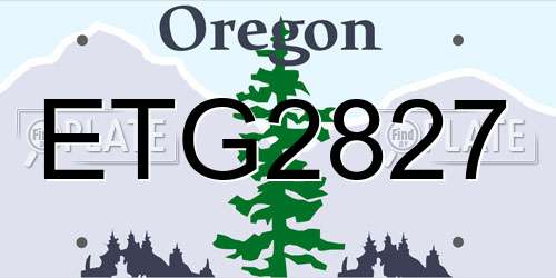ETG2827 Oregon License Plate