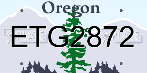 ETG2872 Oregon License Plate