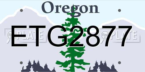 ETG2877 Oregon License Plate