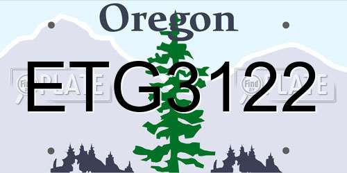 ETG3122 Oregon License Plate