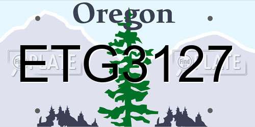 ETG3127 Oregon License Plate