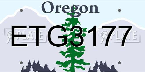 ETG3177 Oregon License Plate