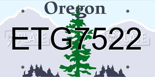 ETG7522 Oregon License Plate