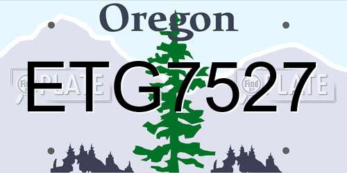 ETG7527 Oregon License Plate