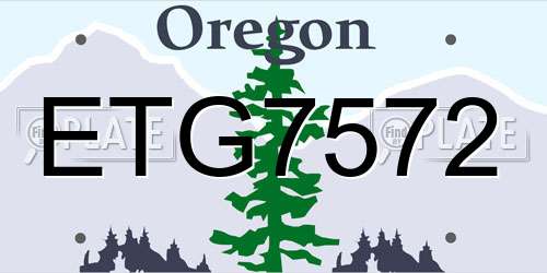 ETG7572 Oregon License Plate