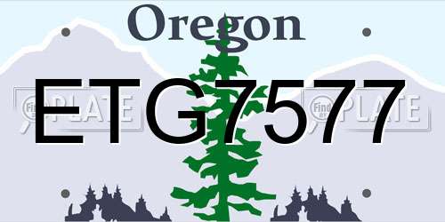 ETG7577 Oregon License Plate