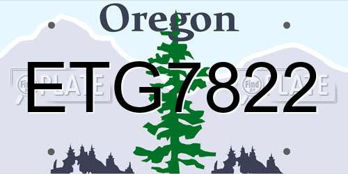 ETG7822 Oregon License Plate