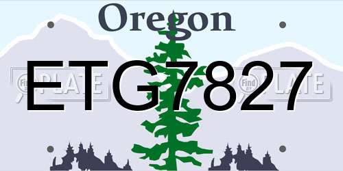 ETG7827 Oregon License Plate