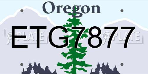 ETG7877 Oregon License Plate