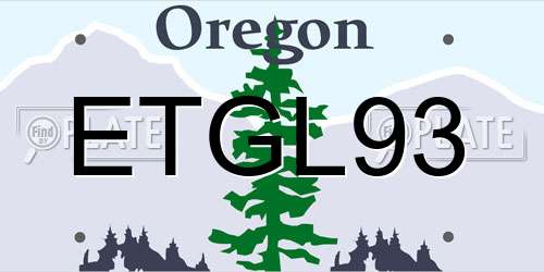 ETGL93 Oregon License Plate