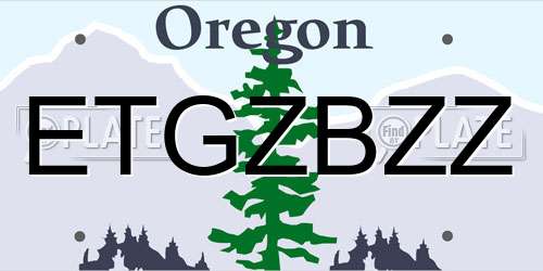 ETGZBZZ Oregon License Plate