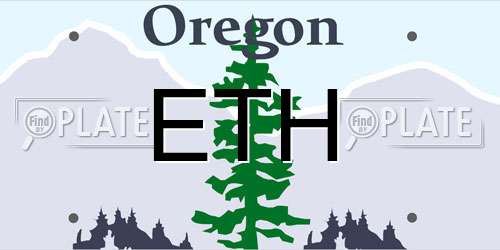 ETH Oregon License Plate