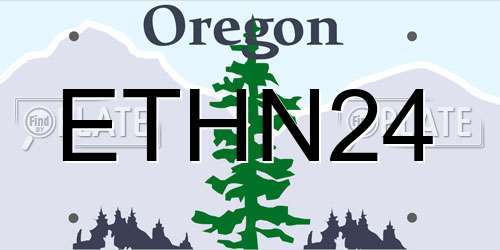 ETHN24 Oregon License Plate