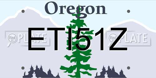 ETI51Z Oregon License Plate