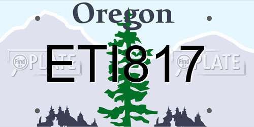 ETI817 Oregon License Plate