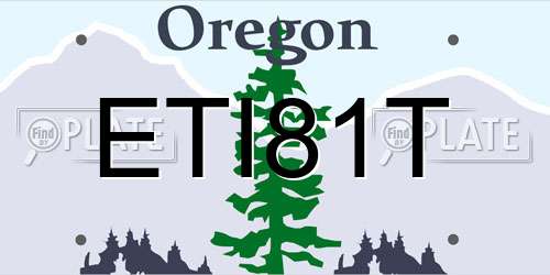 ETI81T Oregon License Plate