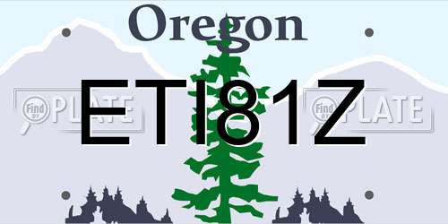 ETI81Z Oregon License Plate