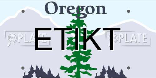 ETIKT Oregon License Plate