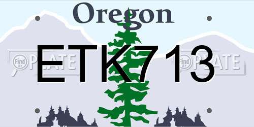 ETK713 Oregon License Plate