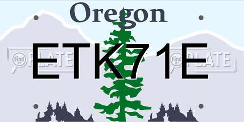 ETK71E Oregon License Plate