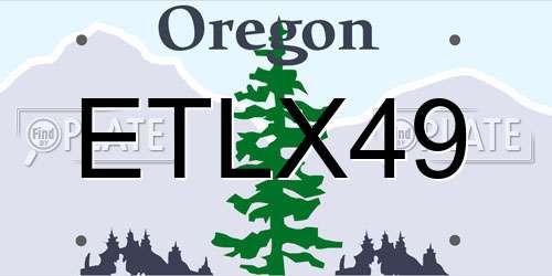 ETLX49 Oregon License Plate