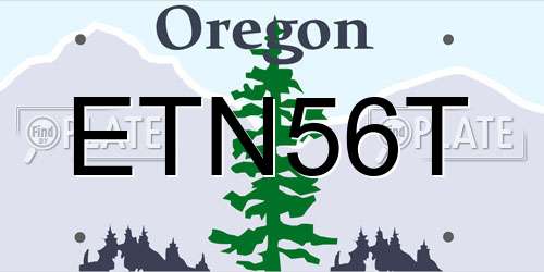 ETN56T Oregon License Plate