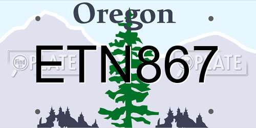 ETN867 Oregon License Plate