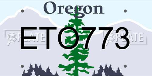 ETO773 Oregon License Plate
