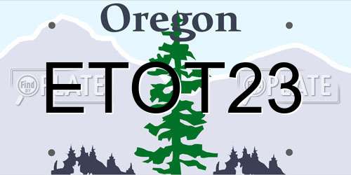 ETOT23 Oregon License Plate