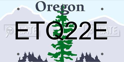 ETQ22E Oregon License Plate