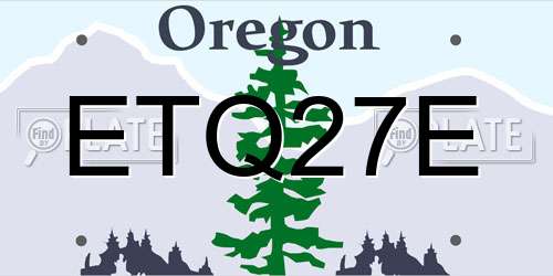 ETQ27E Oregon License Plate