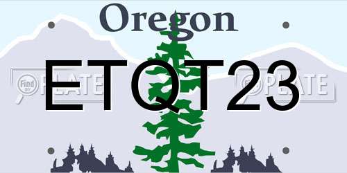 ETQT23 Oregon License Plate