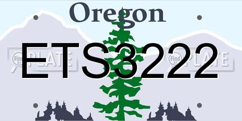 ETS3222 Oregon License Plate