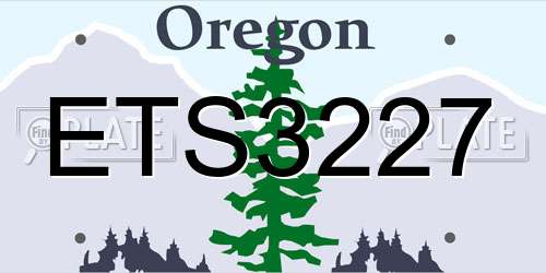 ETS3227 Oregon License Plate