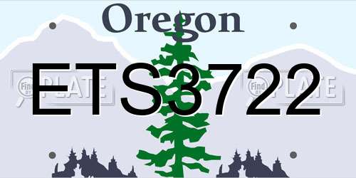 ETS3722 Oregon License Plate