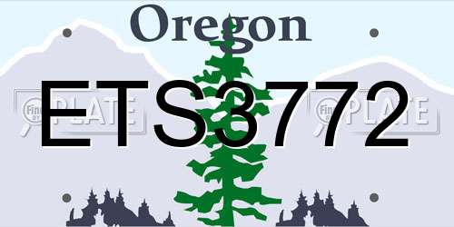 ETS3772 Oregon License Plate