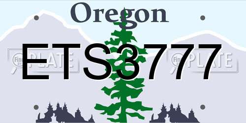 ETS3777 Oregon License Plate